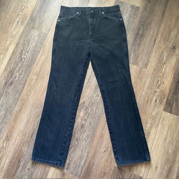 Wrangler Jeans 933 Cowboy Cut Silver Edition Rodeo Work Men's 33x32 Black Denim - Picture 1 of 12